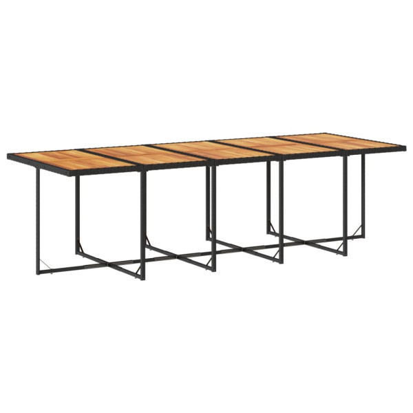 11 pcs conjunto de jantar p/ jardim c/ almofadões vime PE preto M 4