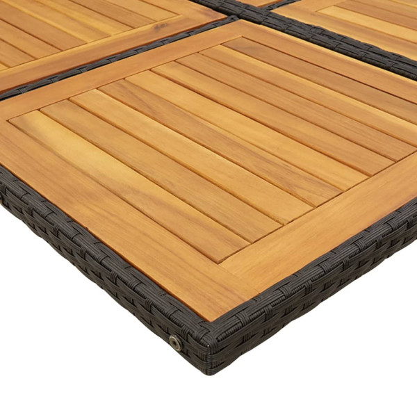 Set de comedor jardín 11 pzas con cojines ratán sintético negro M 5