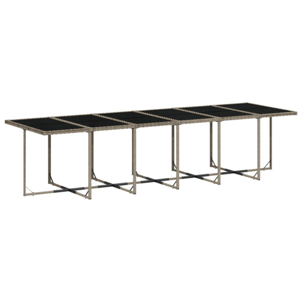 17 pcs conj. de jantar p/ jardim c/ almofadões vime PE cinzento M 3