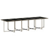 Set comedor de jardín 17 pzas y cojines ratán sintético gris 3