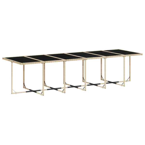 17 pcs conjunto de jantar p/ jardim c/ almofadões vime PE bege M 3
