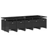 Set de comedor jardín 11 pzas con cojines ratán sintético negro 3