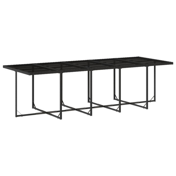 11 pcs conjunto de jantar p/ jardim c/ almofadões vime PE preto M 4