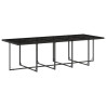 11 pcs conjunto de jantar p/ jardim c/ almofadões vime PE preto 4