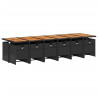 13 pcs conjunto de jantar p/jardim com almofadões vime PE preto 3
