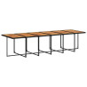 Set comedor de jardín con cojines 13 pzas ratán sintético negro 4