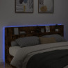 Cabecero de cama con luz LED roble ahumado 220x16.5x103.5 cm 4