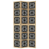 Biombo separador 3 paneles madera maciza Paulownia marrón negro 4
