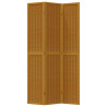 Biombo separador de 3 paneles madera maciza paulownia marrón 4