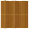 Biombo separador de 6 paneles madera maciza paulownia marrón 4