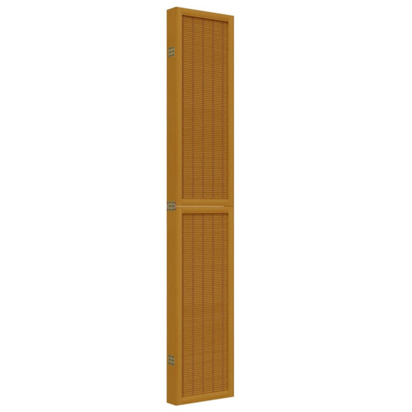Biombo separador de 6 paneles madera maciza paulownia marrón M 5