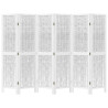 Biombo separador de 6 paneles madera maciza Paulownia blanco 4