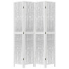 Biombo separador de 4 paneles madera maciza Paulownia blanco 4