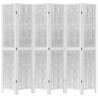 Biombo separador de 6 paneles madera maciza Paulownia blanco 4