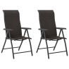 Cadeiras de jardim dobráveis 2 pcs vime PE cor preto café 2