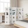 Biombo separador de 6 paneles madera maciza Paulownia blanco 3
