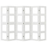 Biombo separador de 6 paneles madera maciza Paulownia blanco 5