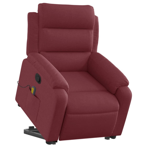 Poltrona de massagens reclin. elevatória tecido vermelho tinto M 3