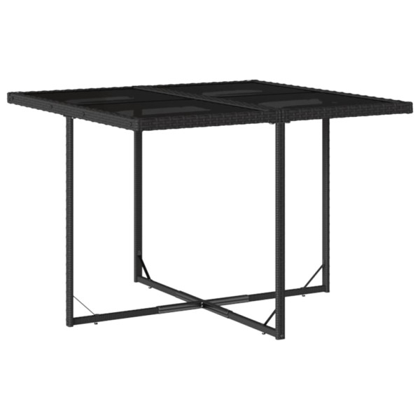 Set de comedor de jardín 9 pzas y cojines ratán sintético negro M 3