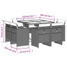 Set de comedor de jardín 9 pzas y cojines ratán sintético negro 5