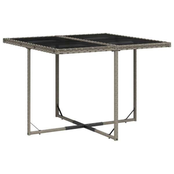 9 pcs conjunto de jantar p/ jardim c/ almofadões vime PE cinza M 3