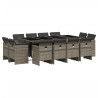 Set comedor de jardín con cojines 13 pzas ratán sintético gris 2