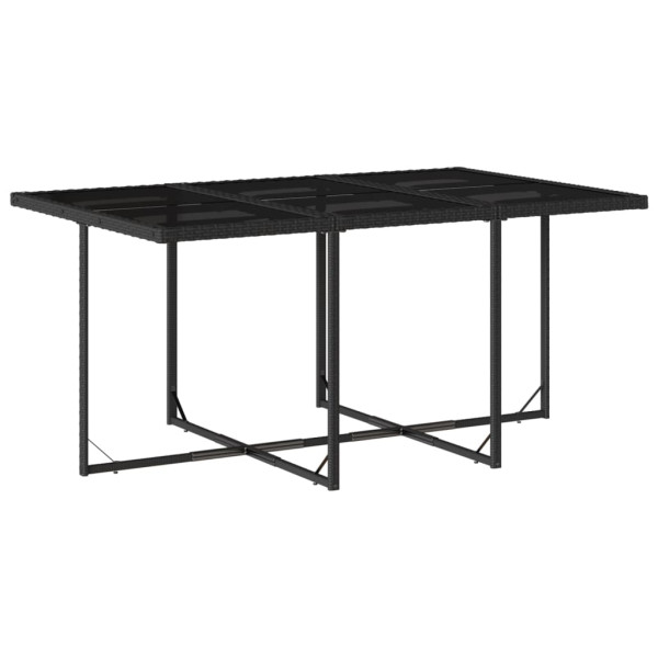 Set de comedor de jardín 7 pzas y cojines ratán sintético negro M 4