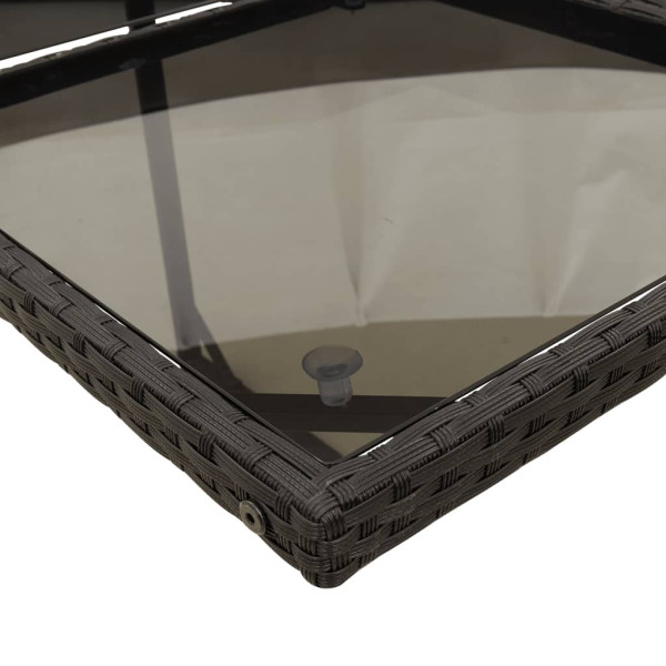 7 pcs conjunto de jantar p/ jardim c/ almofadões vime PE preto M 5