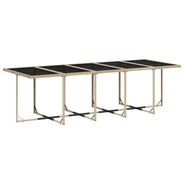 15 pcs conjunto de jantar p/ jardim com almofadões vime PE bege M 3