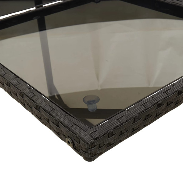 Set de comedor de jardín 9 pzas y cojines ratán sintético negro M 5