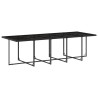 Set de comedor jardín 11 pzas con cojines ratán sintético negro 4