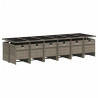 13 pcs conjunto jantar p/ jardim c/ almofadões vime PE cinzento 3