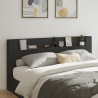 Cabecero de cama con LED negro 220x16.5x103.5 cm 1