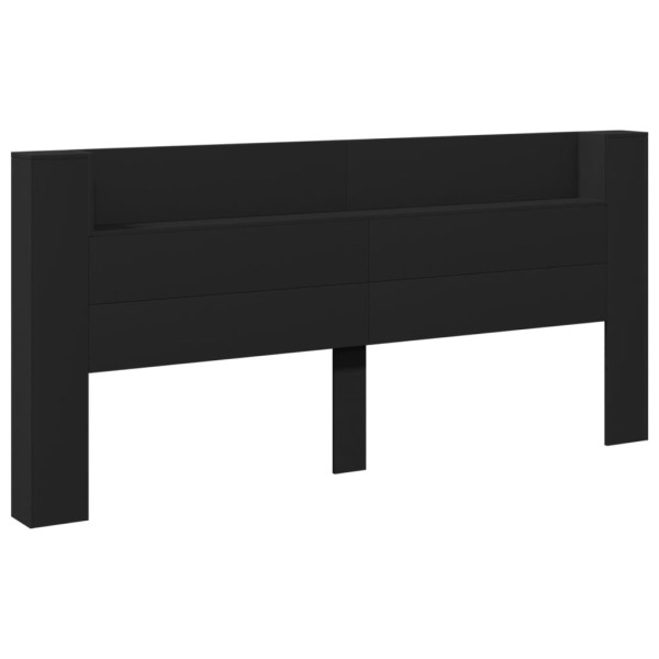 Cabecero de cama con LED negro 220x16.5x103.5 cm M 3