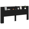Cabecero de cama con LED negro 220x16.5x103.5 cm 5
