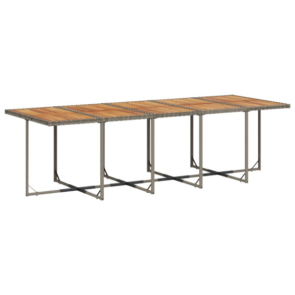 11 pcs conjunto jantar p/ jardim c/ almofadões vime PE cinzento M 4