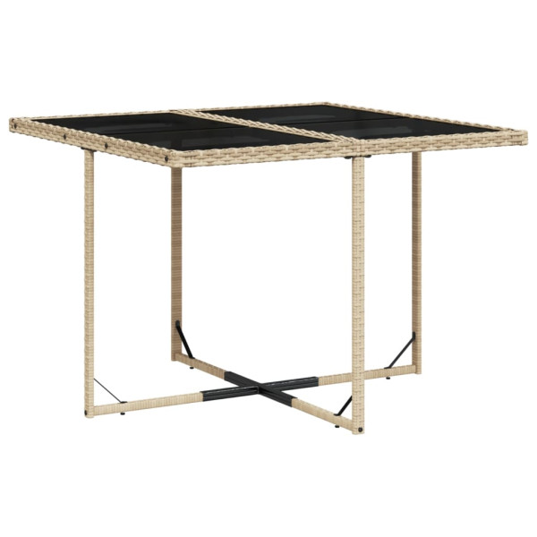 Set comedor de jardín 5 pzas con cojines ratán sintético beige M 4
