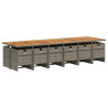 Set comedor de jardín con cojines 13 pzas ratán sintético gris 3