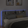 Cabecero de cama con luz LED gris hormigón 220x16.5x103.5 cm 4