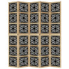 Biombo separador 5 paneles madera maciza Paulownia marrón negro 4