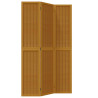 Biombo separador de 3 paneles madera maciza paulownia marrón 2