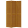 Biombo separador de 3 paneles madera maciza paulownia marrón 4