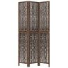 Biombo separador de 3 paneles madera paulownia marrón oscuro 4