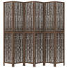 Biombo separador de 6 paneles madera paulownia marrón oscuro 4