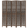 Biombo separador de 5 paneles madera paulownia marrón oscuro 4