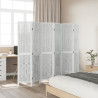 Biombo separador de 6 paneles madera maciza Paulownia blanco 4