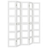 Biombo separador de 5 paneles madera maciza Paulownia blanco 2