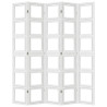 Biombo separador de 5 paneles madera maciza Paulownia blanco 5