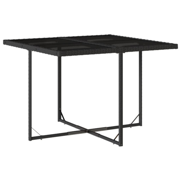 Set de comedor de jardín 9 pzas y cojines ratán sintético negro M 4