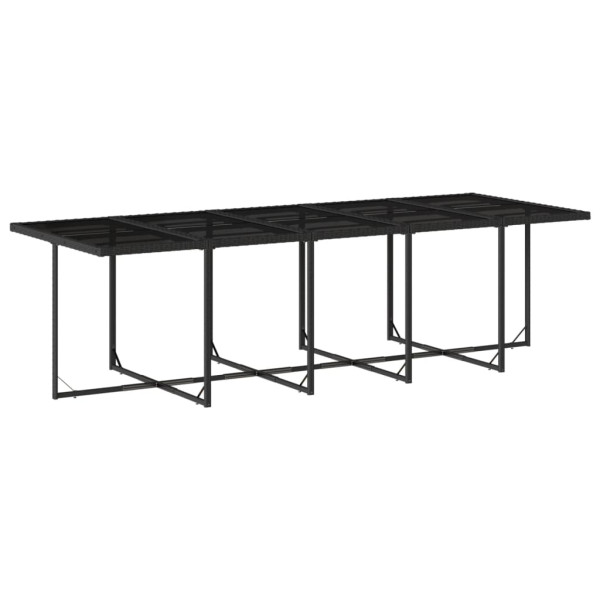 Set comedor de jardín con cojines 15 pzas ratán sintético negro M 3